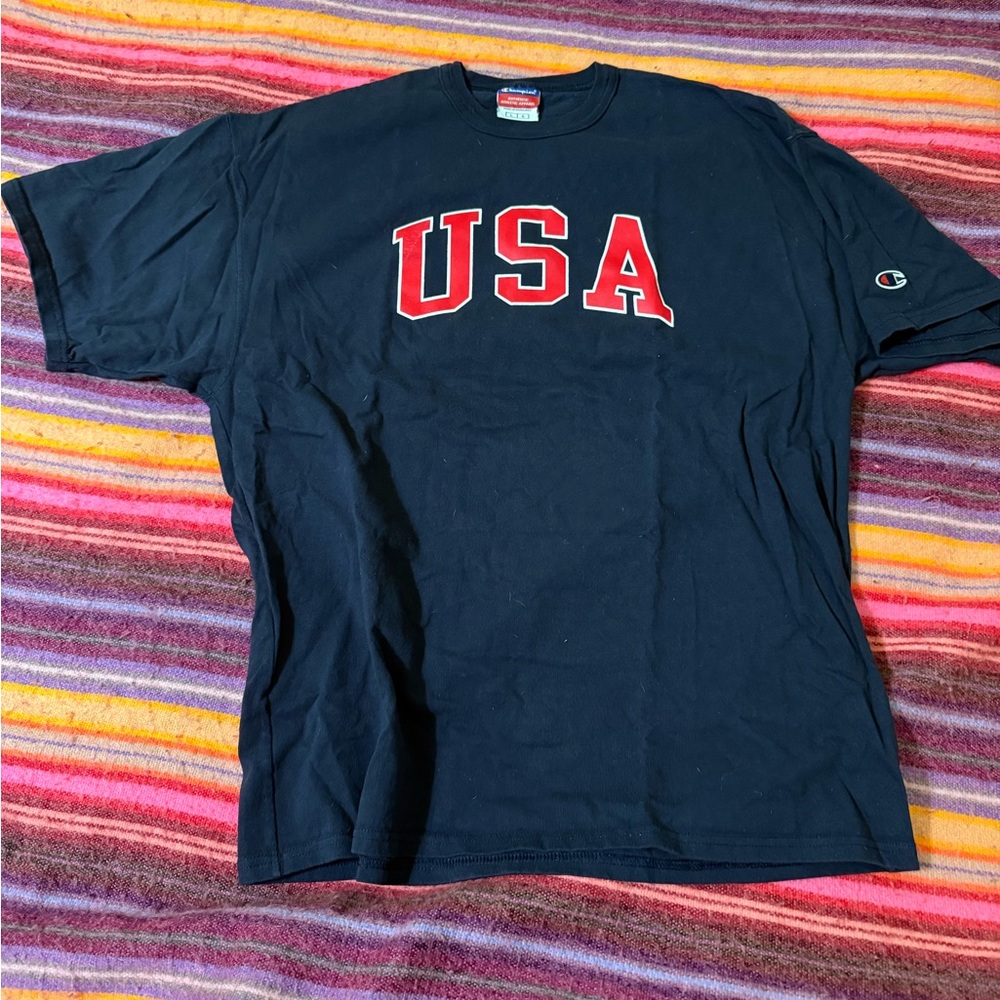 Champion Men's Navy USA Tee